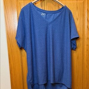 47 Women's Short Sleeve Blue Dotted Tee